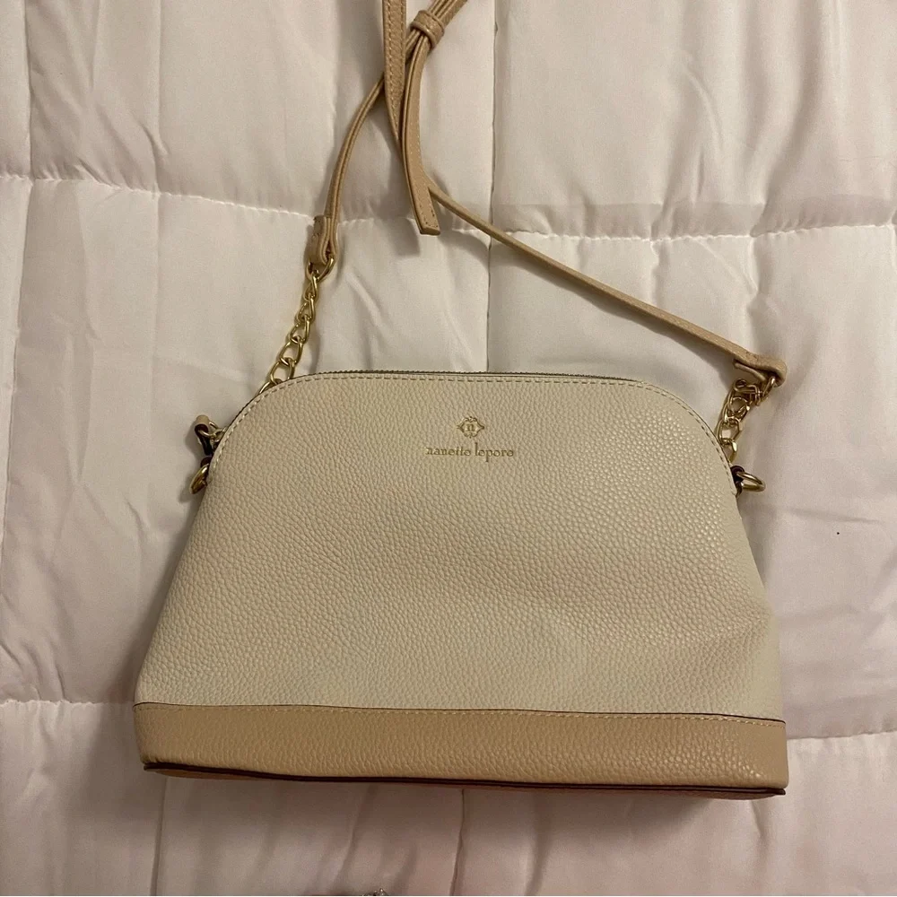 Nanette Lepore Beige and Tan Crossbody Purse - Picture 1 of 9